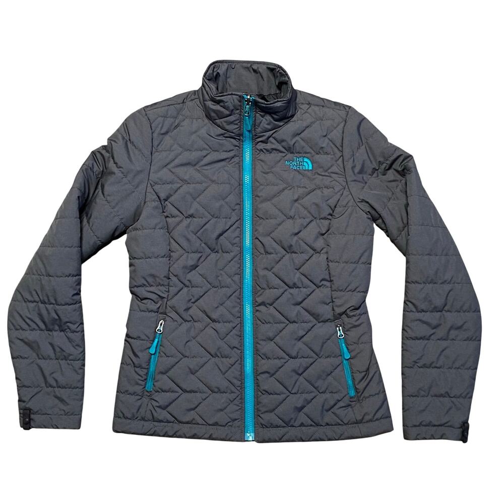 North Face Puffer Jacket Women Sz S Charcoal Gray Quilted